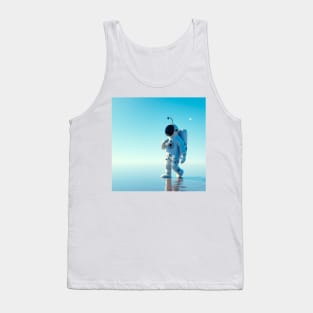 Astronaut walking in a blue ocean Tank Top